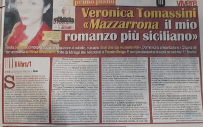 Veronica Tomassini “Mazzarrona il mio romanzo più siciliano” di Salvatore Massimo Fazio su Vivere