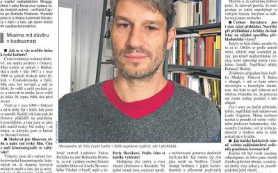 Česká kultura je rodinné dědictví (La cultura ceca è un’eredità di famiglia) – Štěpán Kučera sull’inserto culturale Salon del quotidiano «Právo» e su novinky.cz